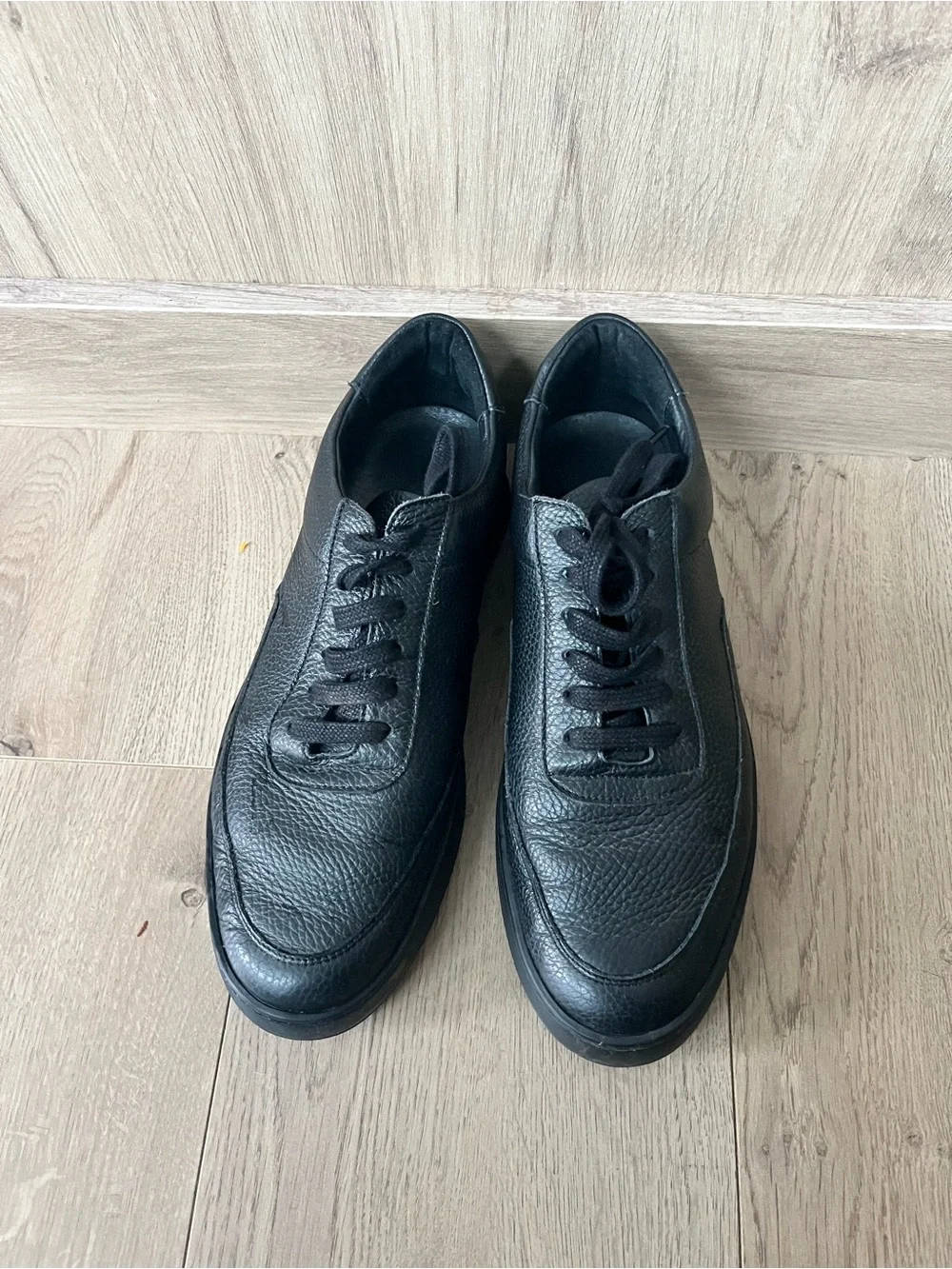 Filling Pieces Men's Black Leather Low-Top Sneakers